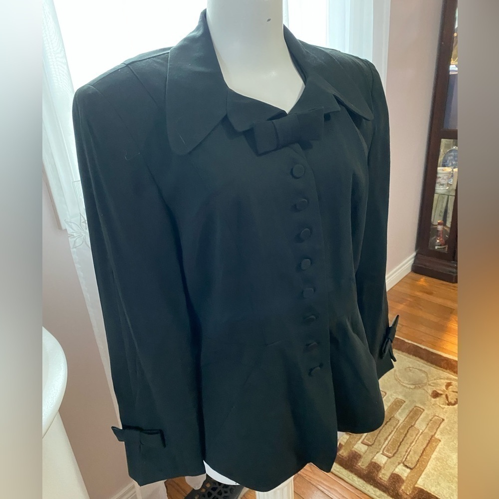 Le Chateau vintage  Black FITTED Jacket Sz L - Picture 3 of 14